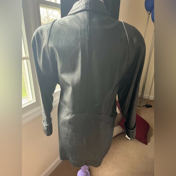 Vintage Long Midi Trench Coat Jacket - Picture 2 of 4